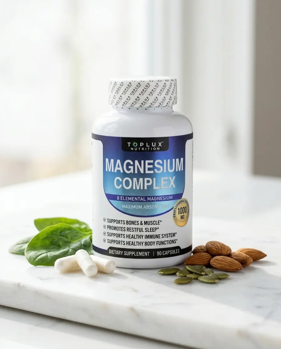 Magnesio Complex Toplux Nutrition 90 cápsulas con 8 formas de magnesio